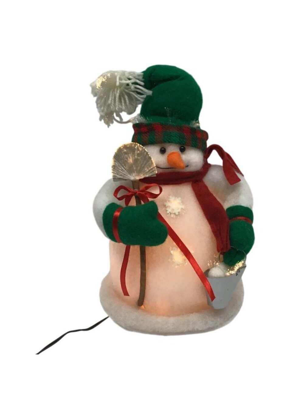 Snowman Vintage 90s Fiber Optic Light Up Figure Christmas Decor